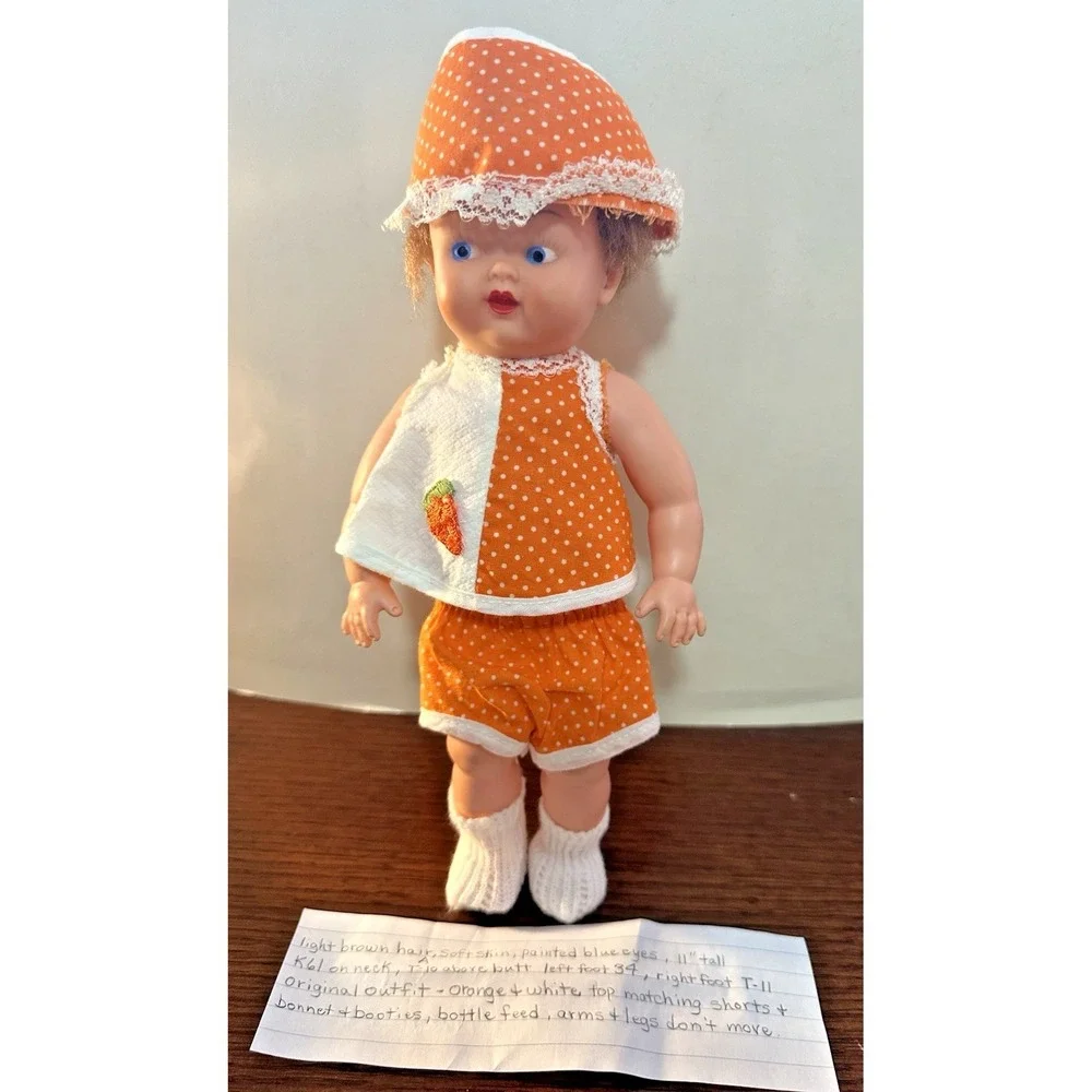 Vintage Rubber Vinyl Baby Doll Red Hair 10